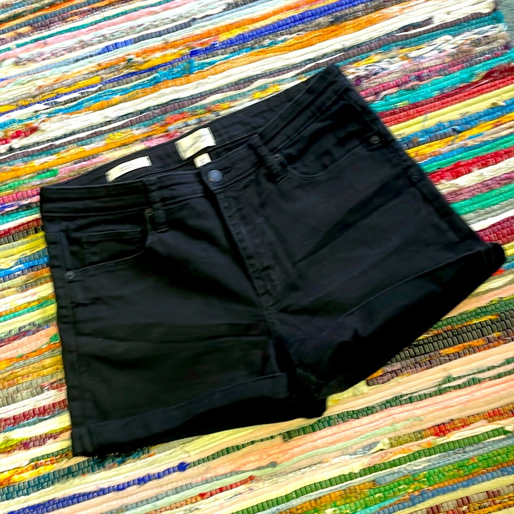 Universal Threads Black MIDI Denim Shorts-#1890+